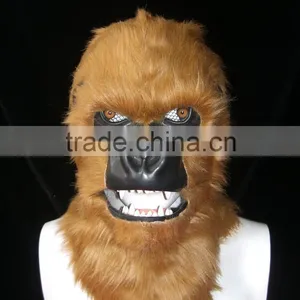 Factory Wholesale Unpainted DIY Craft Product Brown Chimpanzee Animal Mask to Kids thumbnail-3