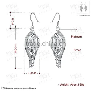 2015 Charming Feather Shape Fashion Gold Earring Designs New Model Earrings thumbnail-4