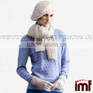 Cashmere Knit Beret Pattern Hat thumbnail-2