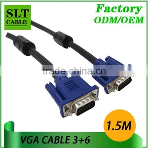 Shenlantuo Factory Outlet 3+6 VGA Cable Male to Male 15Pin for Multimedia 1.5M thumbnail-1