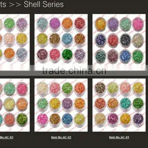 2014 New Arrival Professional Colorful Nail Art Glitter Nail Care Decoration Powder 12 Colors Crushed Shell Material AG001 thumbnail-1