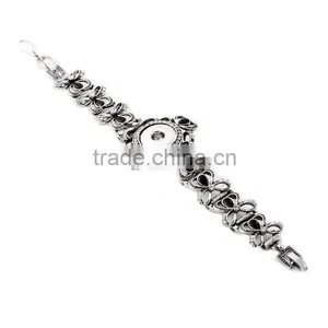 2016 Vintage Full Crystal 18mm Ginger Snap Button Bracelet Woman Pulseras Snap Bracelets thumbnail-2