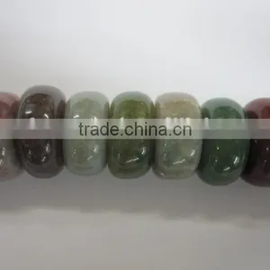 Natural India Agate Roundel Bead Mineral Gemstone for Jewelry Making thumbnail-1