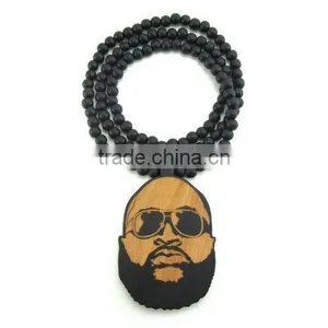 Good Wood Rick Ross Wooden Bead Necklace Hip Hop thumbnail-1