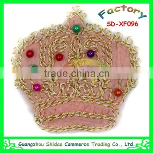 The Queen's Crown Bead Design Pink Chiffon Flower Decoration Flower thumbnail-1