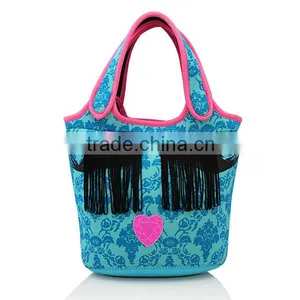 2014 High Quality Lovely Face Pattern Neoprene Tote Bag thumbnail-1