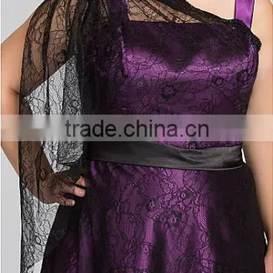 Gorgeous Knee-length Lace Black Sexy Homecoming Dresses Plus Size thumbnail-2
