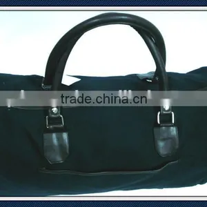Canvas Weekend Bag Duffel Bag With pu Leather Trim thumbnail-4
