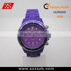 Popular 2012 Plastic Watches Wholesale Price ,promotional Plastic Watch,China Quartz Movement With Rotational Bezel thumbnail-1