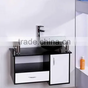 Glass Basin With Wood Support thumbnail-1