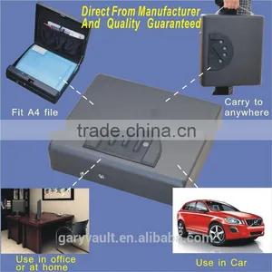 Wholesale- MD550 Micro Vault Digital Code Jewelry Car Handgun Pistol Portable A4 File Security Storage Steel Mini Safe Box thumbnail-1