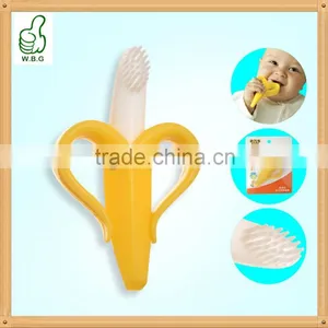 High Quality Safe Baby Teether Teething Ring Banana Silicone Toothbrush thumbnail-1