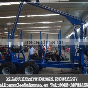 1-12 Ton Log Loading Trailer With Crane ZM5004 ZM8006 thumbnail-1
