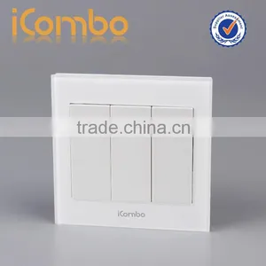Electronic Touch Decorative Light Switch Icombo QH-G8S3 Zigbee Wall Switch Glass Panel thumbnail-1