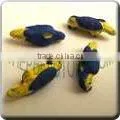 Ceramic Small Animal Shape Bead - Cute Little Blue & Yellow Parrot thumbnail-1