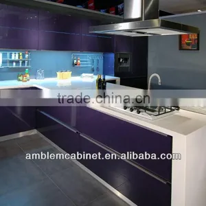 2014 New High Gloss Purple Lacquer Kitchen Cabinet thumbnail-2