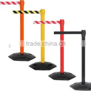 Factory Queue System Pole Retractable Stanchion With Belt Rubber Safety Barrier thumbnail-1