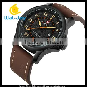 WJ-5555 Leather Strap Japan Movement 3ATM Waterproof Businessmen Naviforce Watch thumbnail-5