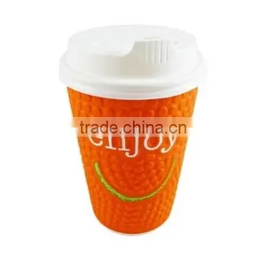 Single Wall or Double Wall Paper Tea Cup With Lid 8OZ thumbnail-1
