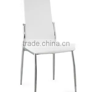 White Elegant Leather Dining Chair thumbnail-2