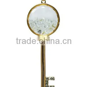 18K Gold Plating Necklace & Crystal Key Pendant China Jewelry LN045-2 thumbnail-1
