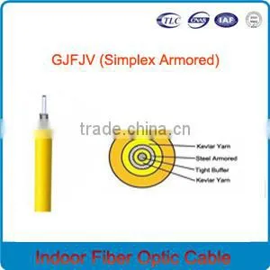 High Strength Kevlar Cable Fiber Optic Cable GJFJV Indoor 24 Core 50/125 Multimode thumbnail-1