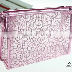 Waterproof Printed Small Button Closure Fold up Cute Travel Pvc Cosmetic Bag thumbnail-4
