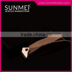 Factory Price Baguette Shape Jet Hematite Sewing Acrylic Gems In Stock thumbnail-2
