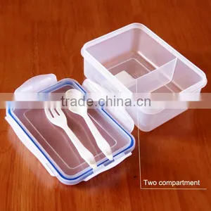 4 Sides Clip Two Compartment Leak-Proof Plastic Food Container Shantou thumbnail-3