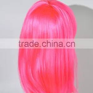 Synthetic Pink Straight Wig With Bangs Cosplay Wig N306 thumbnail-3
