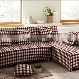 Best Seller Elastic Sofa Cover l Shape Sofa Cover Stretch Sofa Cover Brown Grid015 thumbnail-2