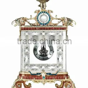 RORO Grand Success Eagle Enamel Crystal Glass Table Clock Home Household Decoration thumbnail-1