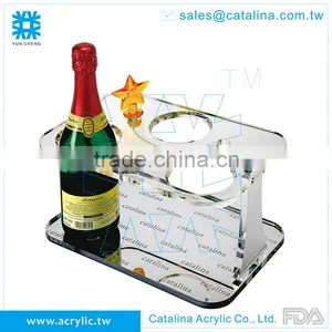 ACRYLIC MIRROR THREE BOTTLES WINE RACK thumbnail-4