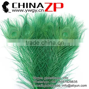 Leading Supplier CHINAZP Wholesale Cheap Full Eye Dyed Green Peacock Tail Feathers thumbnail-1