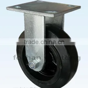 5 Inch Industrial Black Rubber Fixed Hardware Caster thumbnail-1