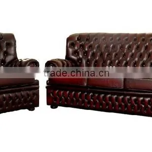 English Style Leather Sofa thumbnail-1
