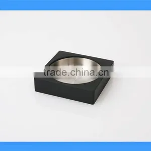 DCA009121 Stainless Steel and Rubber Square Ashtray, 10cm Square Ashtray thumbnail-1