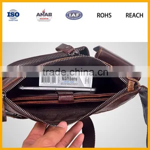 Golden Supplier Promotional Elegant PU Brown Multilayer Waist Bag for Men and Women thumbnail-3