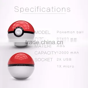 Pokeball Power Bank Charger 12000mah Custom Gift Game Pokemon Go Powerbank thumbnail-4