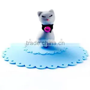 Cute Cartoon Leak Proof Soft Lady Meow Silicone Cup Cover thumbnail-1