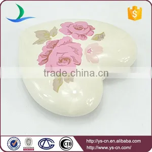 White Heart Shape Hanging With Pink Flower Decal thumbnail-2