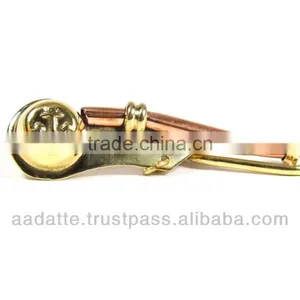 Brass Keychain Nautical Boatswain Whistle Key Chain Nautical Key Ring thumbnail-1