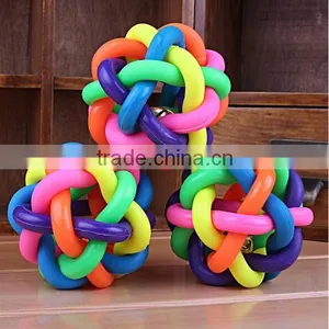 CY188 For Small Dog Toys Product For Dog Colorful Rubber Dog Toy Ball, Pet Dog Toys With Bell For Small Medium Large Dog thumbnail-1