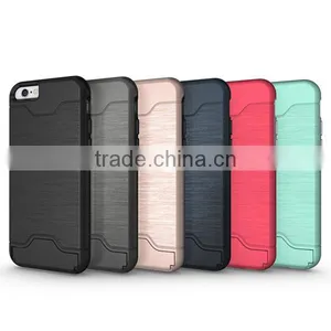 PC+TPU Fashion Phone Case Phone Shell With Card Slot Protective Back Cover for Iphone 6 6S thumbnail-5