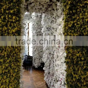 Home and Outdoor Decoration Synthetic Cheap Hanging Artificial Plastic Vertical Green Grass Flower Texture Wall E08 04S03 thumbnail-2