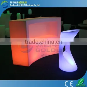 Computer Control Low Cocktail Bar Counter Glowing LED Bar Table With Stool thumbnail-5