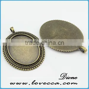 Oval Cameo Pendant Setting ,DIY Jewelry Cameo Jewelry Settings,Metal Charms Flower Setting thumbnail-1