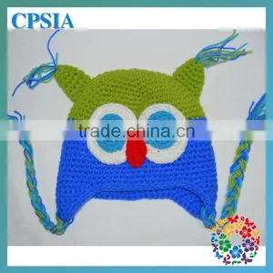 the New Handmade Baby Hat With Ears Cute Knitted Owl Pattern Wool Hats thumbnail-3