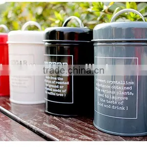 New Stylish Glossy Metal Sealed Coffee Tea Sugar Tin Canister thumbnail-1