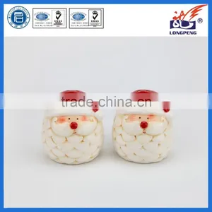 Christmas Santa Claus Heads Salt & Pepper Shakers Santa Claus Bust Head With Holly Salt & Pepper Shakers thumbnail-1